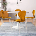 Chaise de salle à manger empilable en plastique avec pieds chromés Lot de 4 Chaises d'appoint transparentes pour intérieur et extérieur