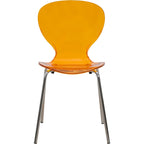 Chaise de salle à manger empilable en plastique avec pieds chromés Lot de 4 Chaises d'appoint transparentes pour intérieur et extérieur