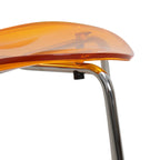 Chaise de salle à manger empilable en plastique avec pieds chromés Lot de 4 Chaises d'appoint transparentes pour intérieur et extérieur