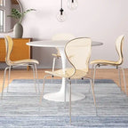 Chaise de salle à manger empilable en plastique avec pieds chromés Lot de 4 Chaises d'appoint transparentes pour intérieur et extérieur