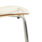 Chaise de salle à manger empilable en plastique avec pieds chromés Lot de 4 Chaises d'appoint transparentes pour intérieur et extérieur
