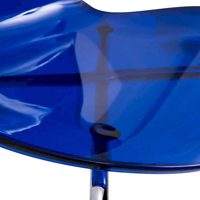 Chaise de salle à manger empilable en plastique avec pieds chromés Lot de 4 Chaises d'appoint transparentes pour intérieur et extérieur