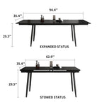 Ensemble table de salle à manger extensible de 9 pièces de 160 cm à 240 cm avec plateau en pierre frittée et 8 chaises