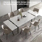 Ensemble table de salle à manger extensible de 9 pièces de 160 cm à 240 cm avec plateau en pierre frittée et 8 chaises