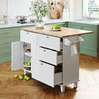 Ensemble îlot de cuisine 3 pièces avec abattant et 2 places assises, ensemble table à manger avec meuble de rangement, tiroirs et porte-serviettes