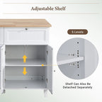 Ensemble îlot de cuisine 3 pièces avec abattant et 2 places assises, ensemble table à manger avec meuble de rangement, tiroirs et porte-serviettes