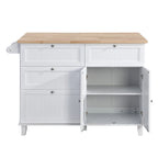 Ensemble îlot de cuisine 3 pièces avec abattant et 2 places assises, ensemble table à manger avec meuble de rangement, tiroirs et porte-serviettes