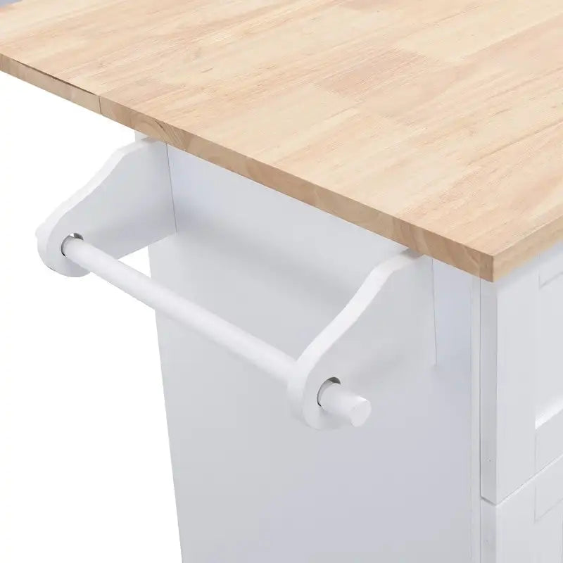Ensemble îlot de cuisine 3 pièces avec abattant et 2 places assises, ensemble table à manger avec meuble de rangement, tiroirs et porte-serviettes