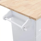 Ensemble îlot de cuisine 3 pièces avec abattant et 2 places assises, ensemble table à manger avec meuble de rangement, tiroirs et porte-serviettes