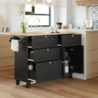 Ensemble îlot de cuisine 3 pièces avec abattant et 2 places assises, ensemble table à manger avec meuble de rangement, tiroirs et porte-serviettes