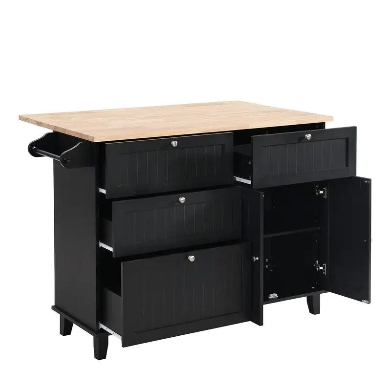 Ensemble îlot de cuisine 3 pièces avec abattant et 2 places assises, ensemble table à manger avec meuble de rangement, tiroirs et porte-serviettes