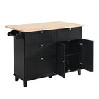 Ensemble îlot de cuisine 3 pièces avec abattant et 2 places assises, ensemble table à manger avec meuble de rangement, tiroirs et porte-serviettes