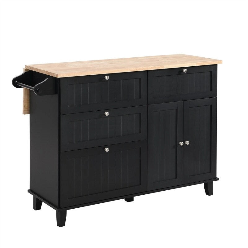 Ensemble îlot de cuisine 3 pièces avec abattant et 2 places assises, ensemble table à manger avec meuble de rangement, tiroirs et porte-serviettes