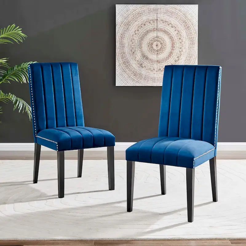 Chaises d'appoint de salle à manger Catalyst Performance en velours - Lot de 2