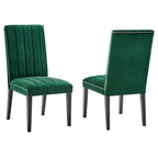 Chaises d'appoint de salle à manger Catalyst Performance en velours - Lot de 2
