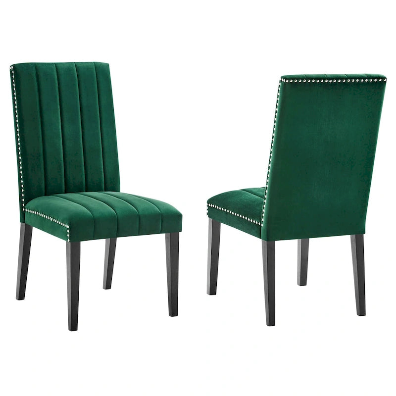 Chaises d'appoint de salle à manger Catalyst Performance en velours - Lot de 2