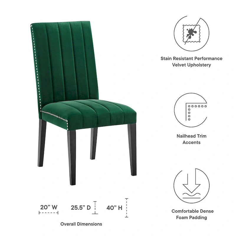 Chaises d'appoint de salle à manger Catalyst Performance en velours - Lot de 2