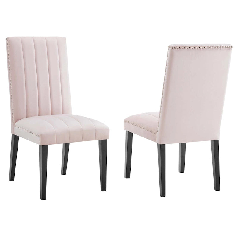 Chaises d'appoint de salle à manger Catalyst Performance en velours - Lot de 2