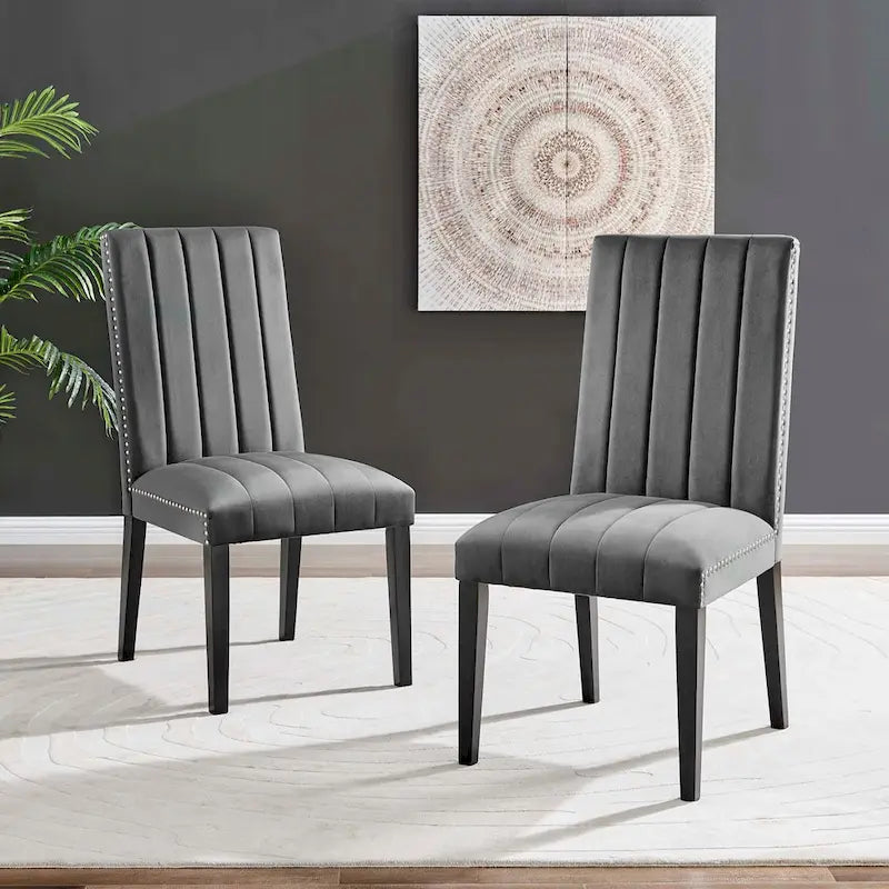 Chaises d'appoint de salle à manger Catalyst Performance en velours - Lot de 2