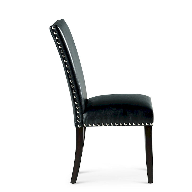Chaises de salle à manger en similicuir Winlock de Steve Silver avec clous décoratifs, lot de 2