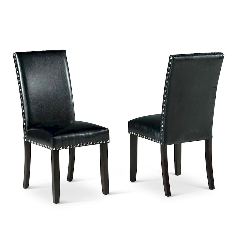 Chaises de salle à manger en similicuir Winlock de Steve Silver avec clous décoratifs, lot de 2