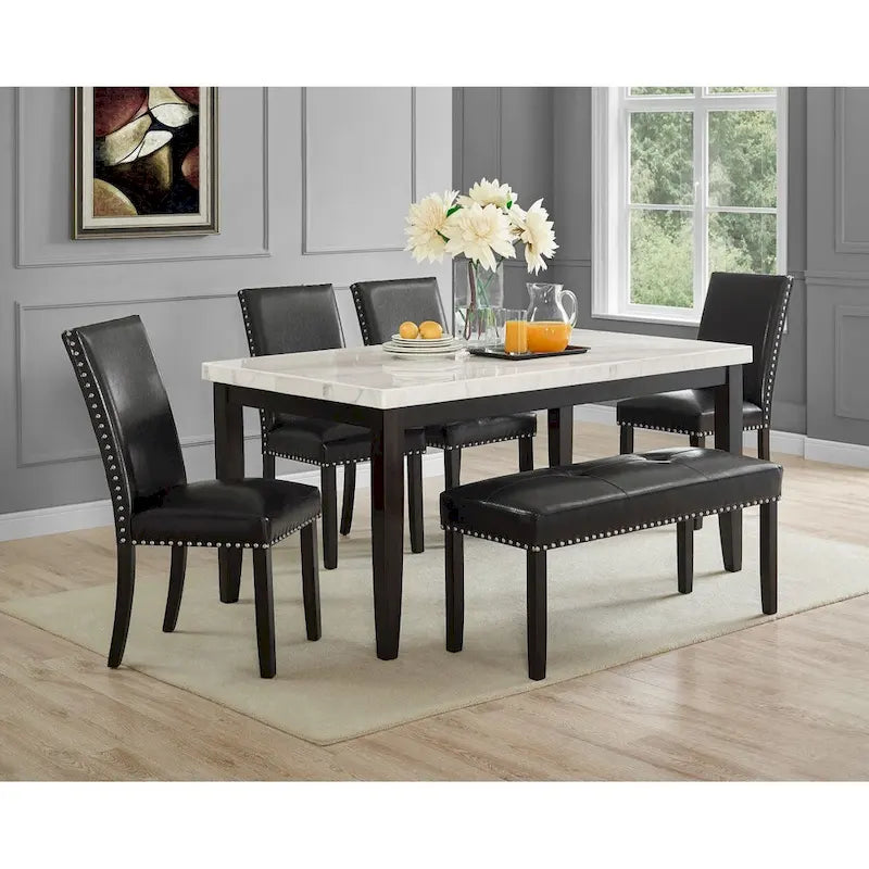 Chaises de salle à manger en similicuir Winlock de Steve Silver avec clous décoratifs, lot de 2