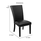 Chaises de salle à manger en similicuir Winlock de Steve Silver avec clous décoratifs, lot de 2