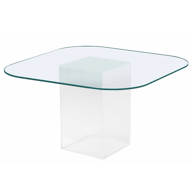 Table de salle à manger Somette Valor avec plateau en verre transparent