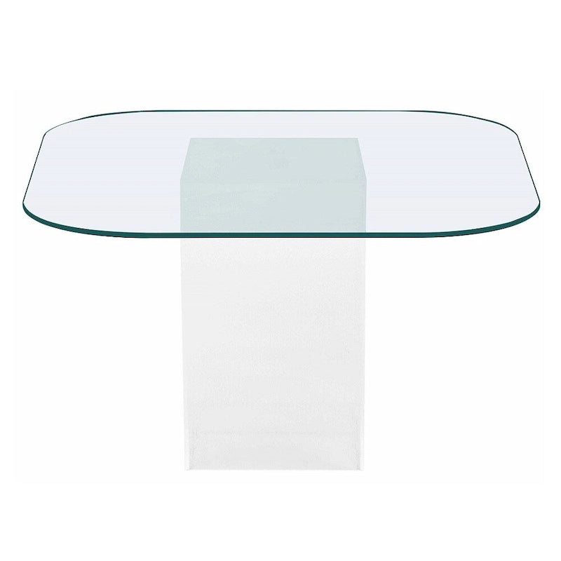 Table de salle à manger Somette Valor avec plateau en verre transparent