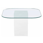 Table de salle à manger Somette Valor avec plateau en verre transparent