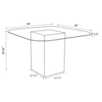 Table de salle à manger Somette Valor avec plateau en verre transparent
