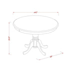 Ensemble de salle à manger 3 pièces comprenant une table à manger ronde et 2 chaises Parson en tissu de lin, (Options de finition)
