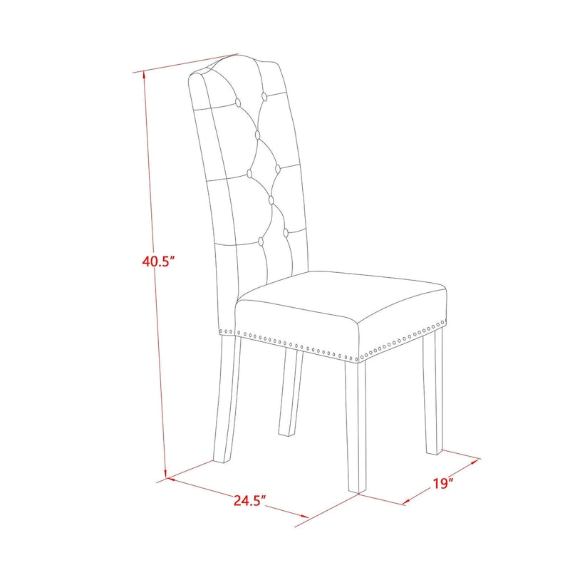 Ensemble de salle à manger 3 pièces comprenant une table à manger ronde et 2 chaises Parson en tissu de lin, (Options de finition)