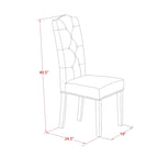Ensemble de salle à manger 3 pièces comprenant une table à manger ronde et 2 chaises Parson en tissu de lin, (Options de finition)