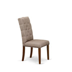 Ensemble de salle à manger 3 pièces comprenant une table à manger ronde et 2 chaises Parson en tissu de lin, (Options de finition)