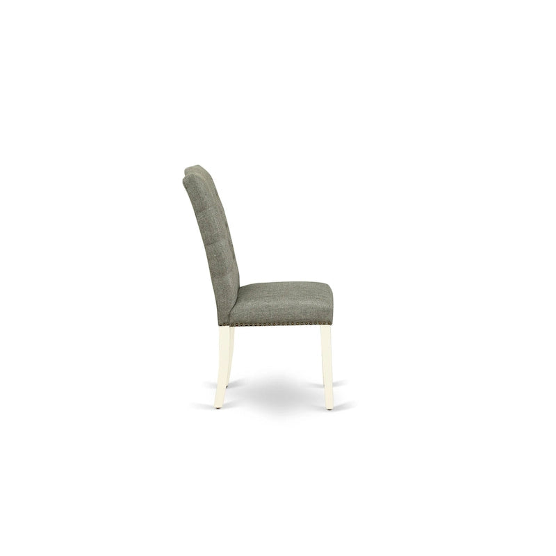 Ensemble de salle à manger 3 pièces comprenant une table à manger ronde et 2 chaises Parson en tissu de lin, (Options de finition)