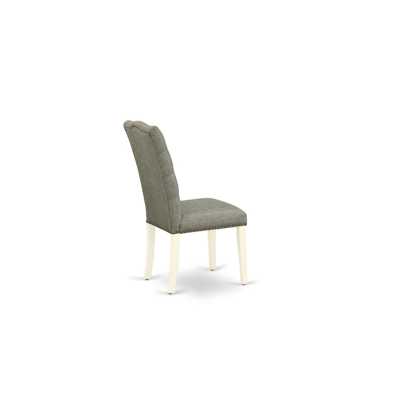 Ensemble de salle à manger 3 pièces comprenant une table à manger ronde et 2 chaises Parson en tissu de lin, (Options de finition)