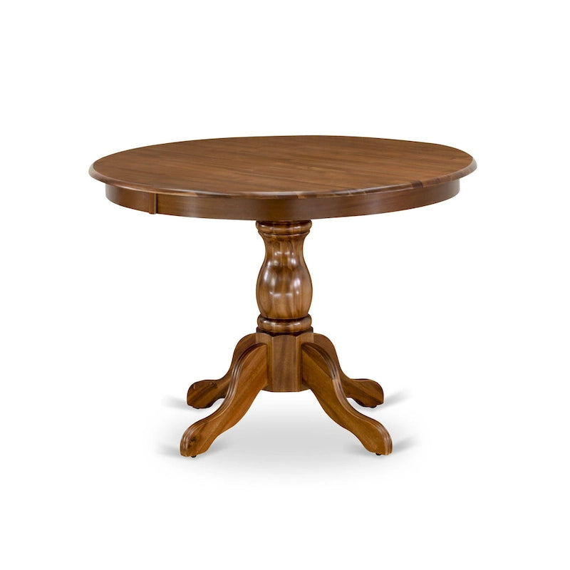 Ensemble de salle à manger 3 pièces comprenant une table à manger ronde et 2 chaises Parson en tissu de lin, (Options de finition)