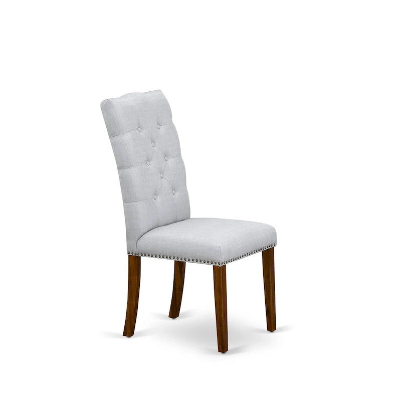 Ensemble de salle à manger 3 pièces comprenant une table à manger ronde et 2 chaises Parson en tissu de lin, (Options de finition)