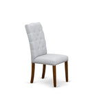 Ensemble de salle à manger 3 pièces comprenant une table à manger ronde et 2 chaises Parson en tissu de lin, (Options de finition)