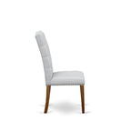 Ensemble de salle à manger 3 pièces comprenant une table à manger ronde et 2 chaises Parson en tissu de lin, (Options de finition)