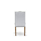 Ensemble de salle à manger 3 pièces comprenant une table à manger ronde et 2 chaises Parson en tissu de lin, (Options de finition)