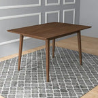 Table à manger rectangulaire en bois massif Alda, style moderne du milieu du siècle
