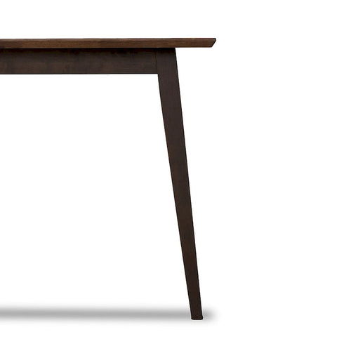 Table à manger rectangulaire en bois massif Alda, style moderne du milieu du siècle