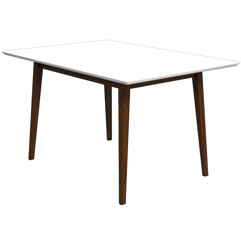 Table à manger rectangulaire en bois massif Alda, style moderne du milieu du siècle