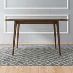 Table à manger rectangulaire en bois massif Alda, style moderne du milieu du siècle
