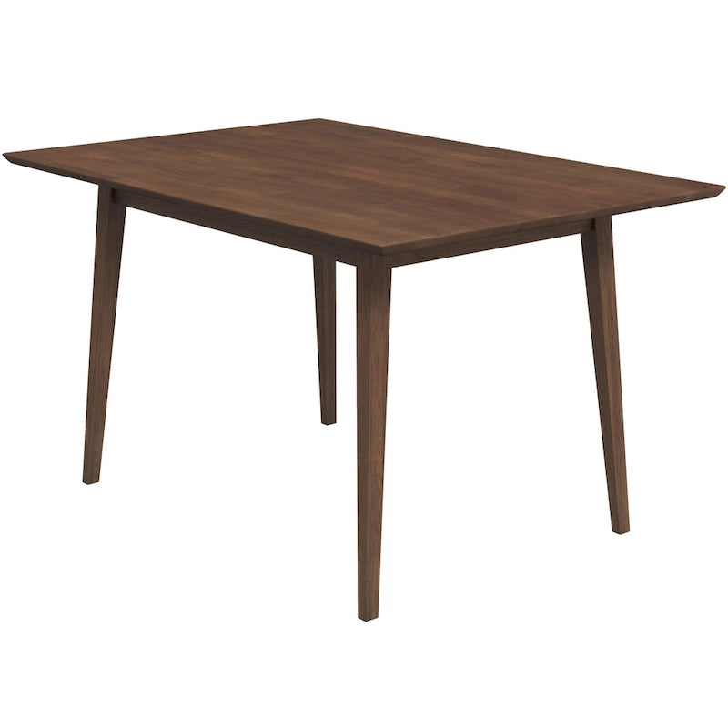 Table à manger rectangulaire en bois massif Alda, style moderne du milieu du siècle