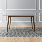 Table à manger rectangulaire en bois massif Alda, style moderne du milieu du siècle