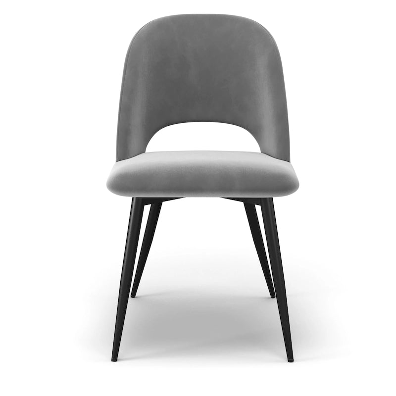 Chaise d'appoint Victor Velvet, pieds noirs (lot de 2)