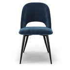 Chaise d'appoint Victor Velvet, pieds noirs (lot de 2)